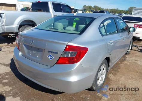 2012 Honda Civic Natural Gas z USA, uszkodzony, nr VIN 19XFB5F55CE003945